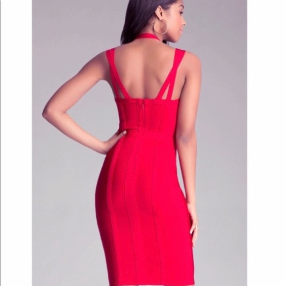 Bebe Red Bandage Dress - Picture 2 of 3